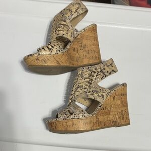 Maurices Beige Snakeskin Pattern Sandals